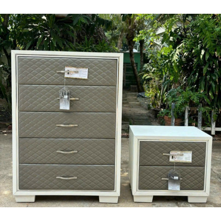 New Classic : Tủ 05 Ngăn + Mặt Hộc Tủ Bọc Nệm Da